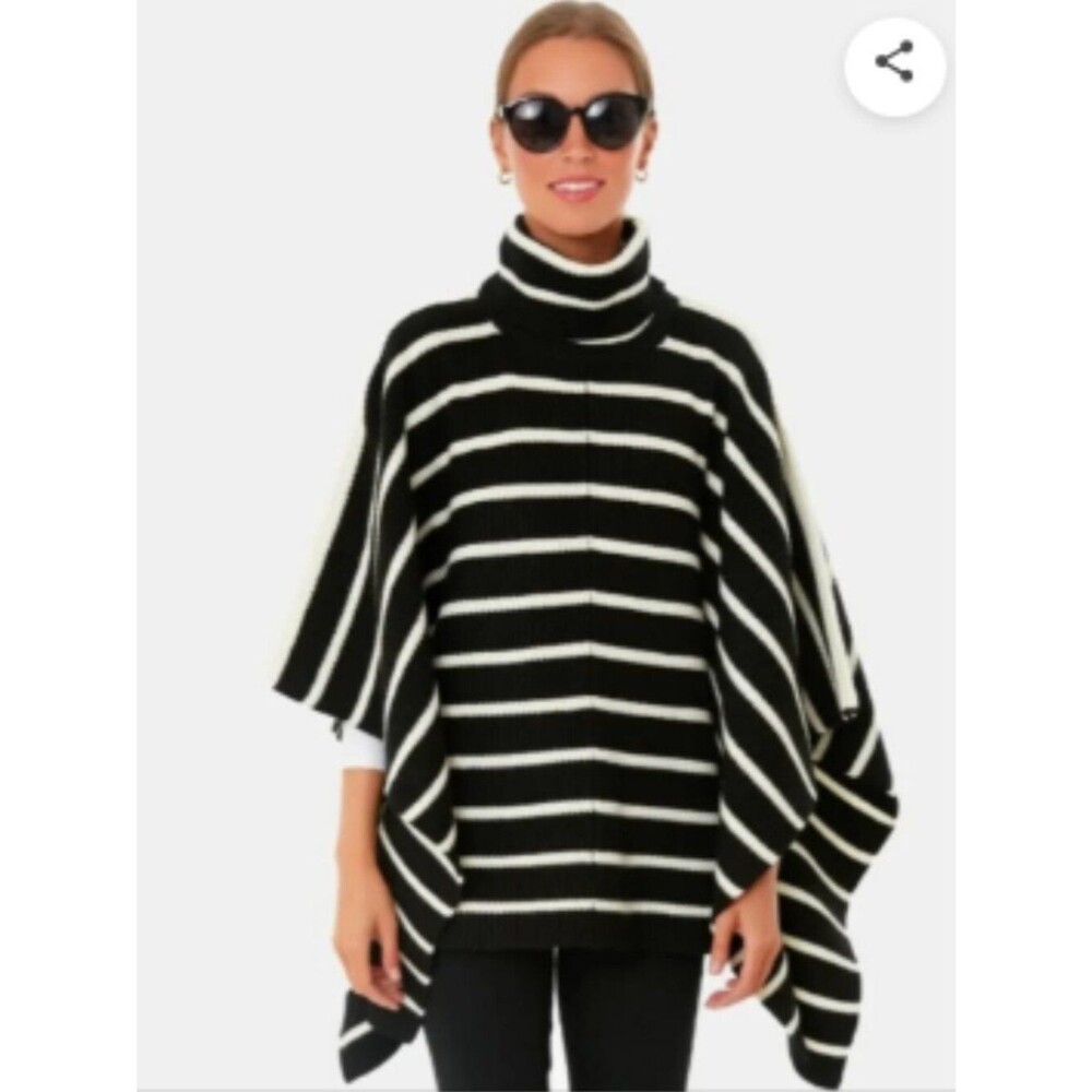 Tuckernuck Striped Turtleneck Poncho Sweater